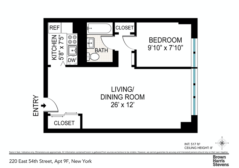 Floorplan for 220 East 54th Street, 9F