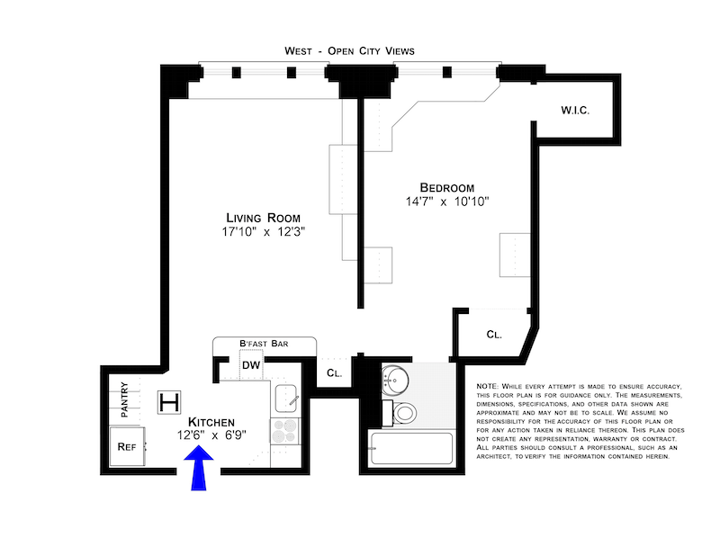 Floorplan for 121 West 72nd Street, 8D