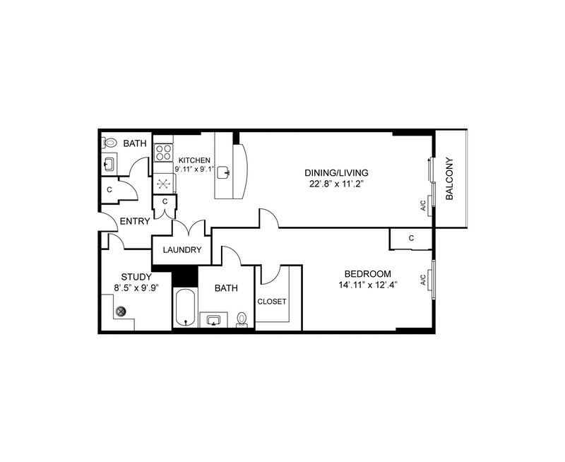 Floorplan for 3312 Hudson Ave, 12E