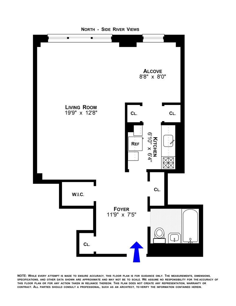 Floorplan for 11 Riverside Drive, 13CE
