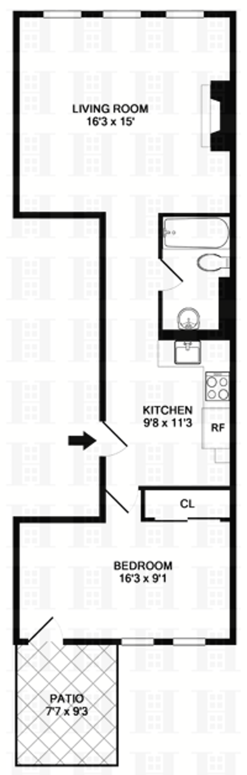 Floorplan for 171 West 88th Street, B/3RDFL