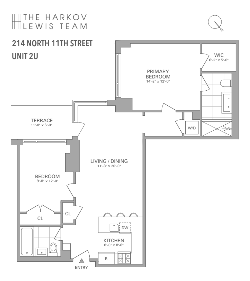 Floorplan for 214 N 11th St, 2U