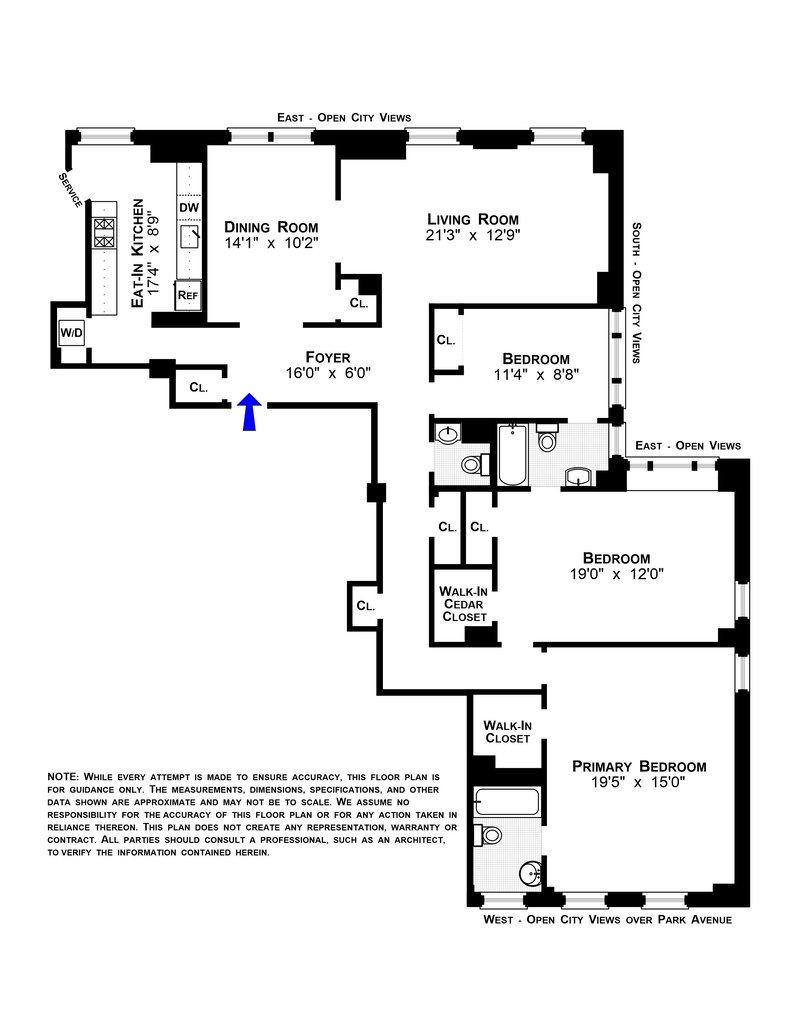 Floorplan for 1009 Park Avenue, 15B