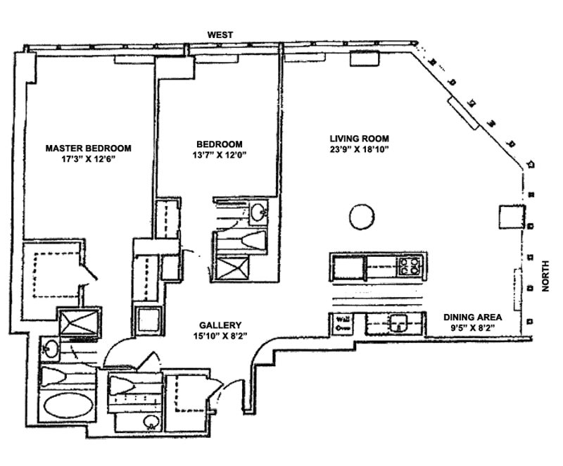 Floorplan for 160 West 66th Street, 46A