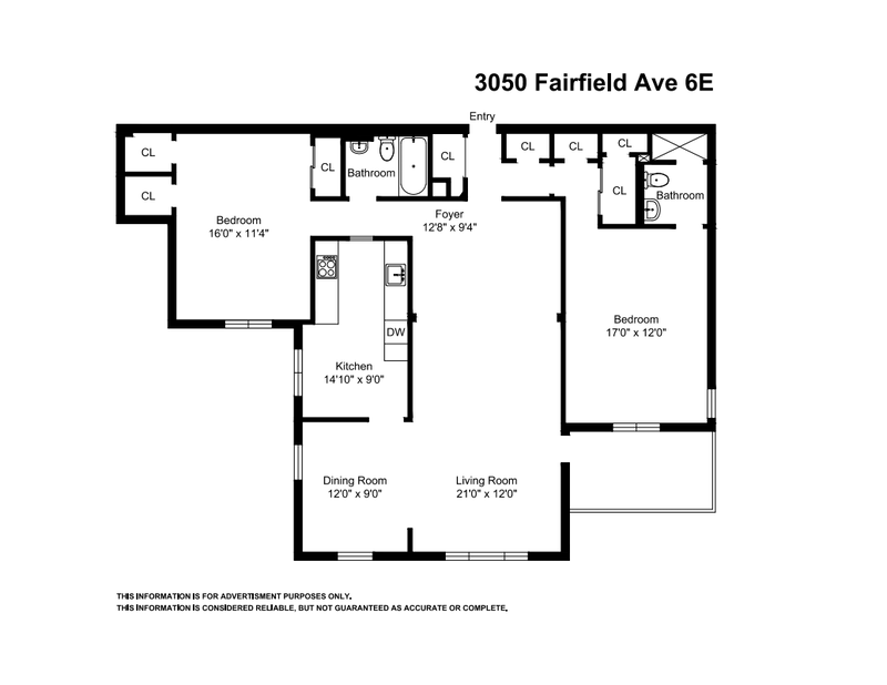 Floorplan for 3050 Fairfield Avenue, 6E
