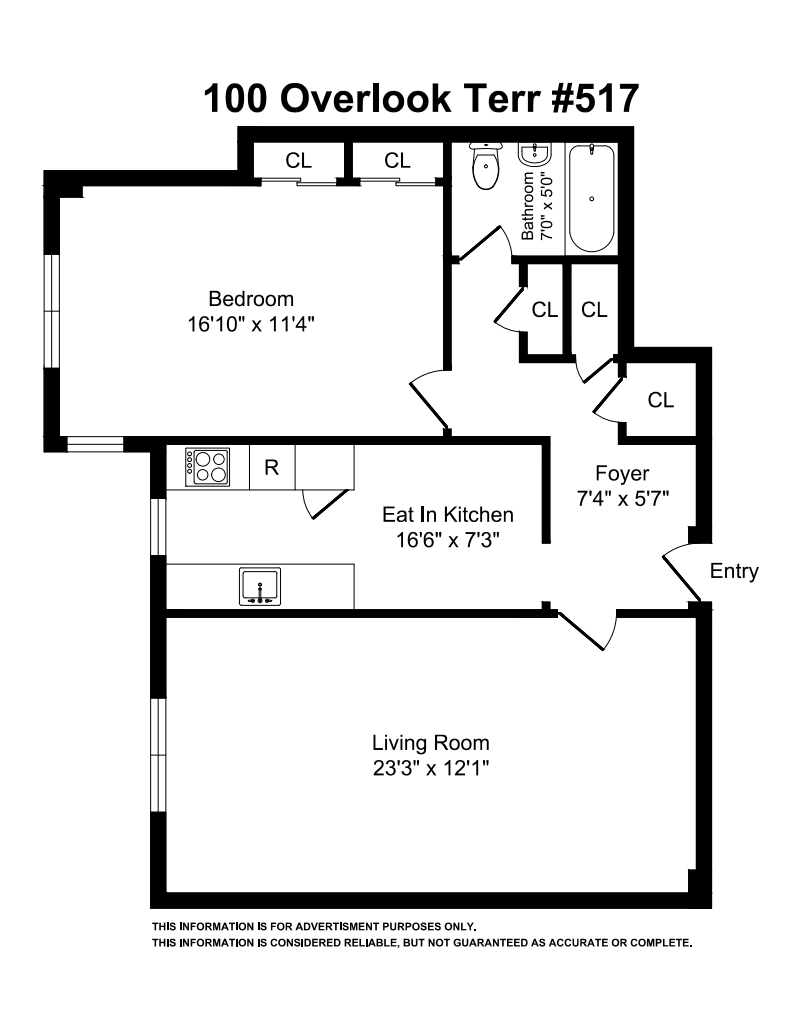 Floorplan for 100 Overlook Terrace, 517
