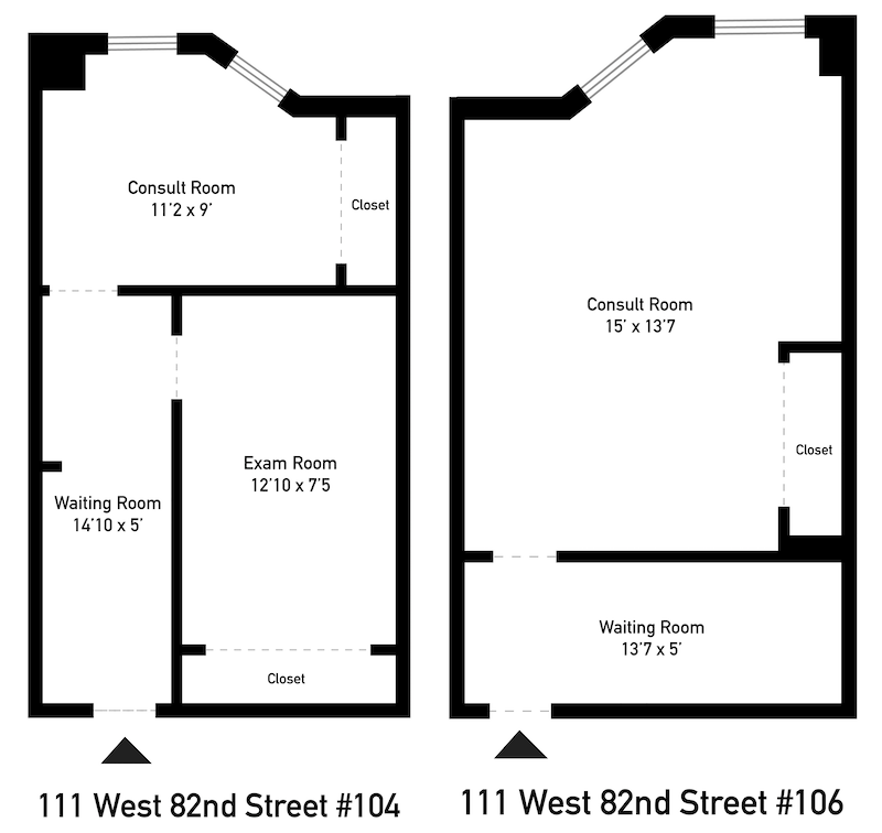 Floorplan for 111 West 82nd Street, 104/106