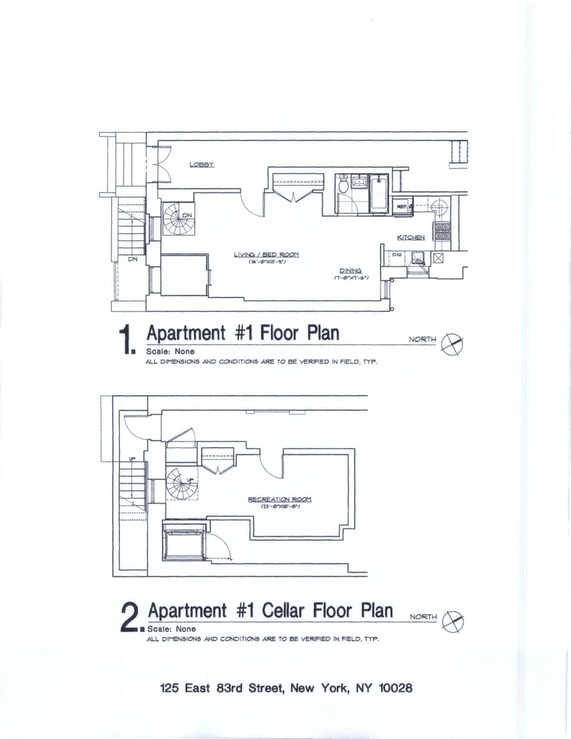 Floorplan for 125 East 83rd Street, 1