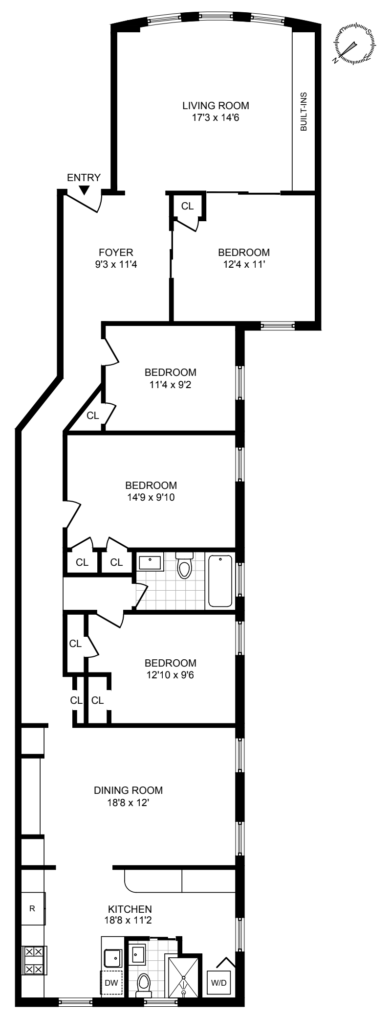 Floorplan for 86 Prospect Park West, 2L
