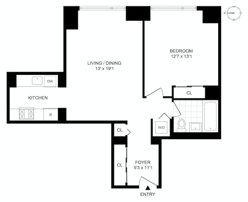 Floorplan for 200 Chambers Street, 16F