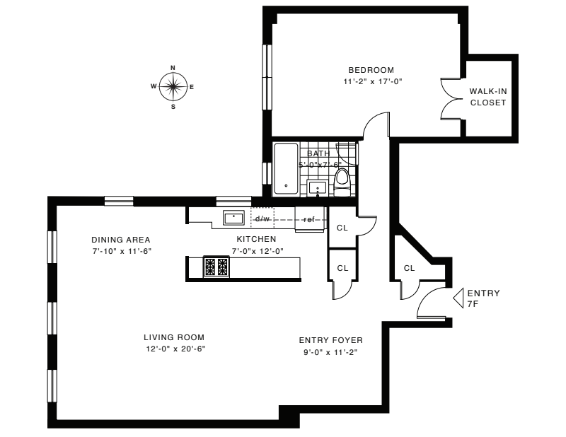 Floorplan for 525 West 235th Street, 7F