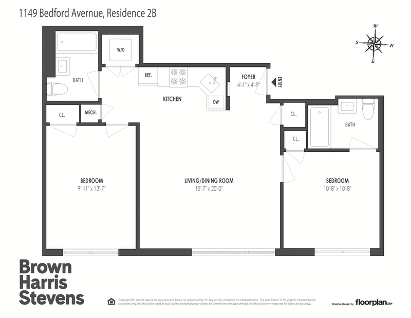 Floorplan for 1149 Bedford Ave, 2B