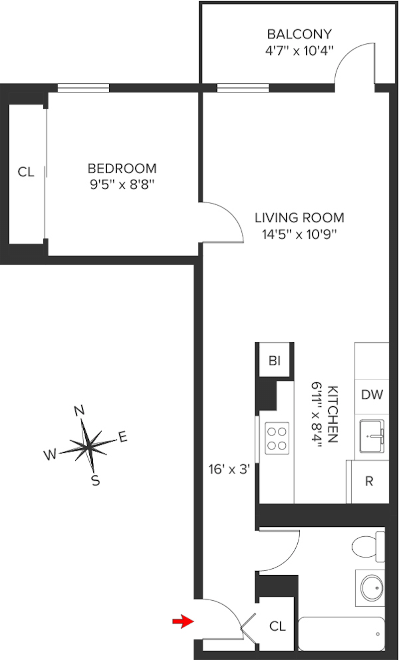 Floorplan for 42 West 13th Street, 4A