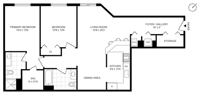 Floorplan for 830 Monroe Street, 6A