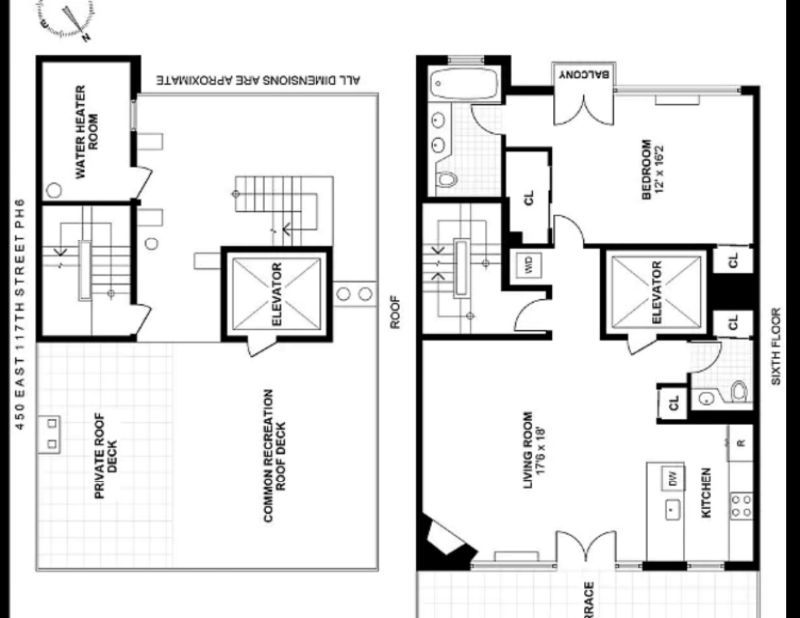 Floorplan for 450 East 117th Street, PH6A