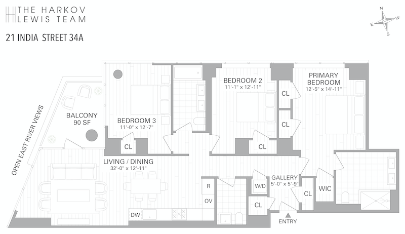 Floorplan for 21 India Street, 34A