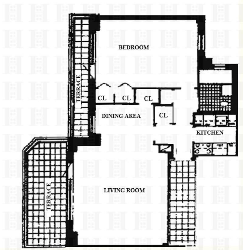 Floorplan for 57th/5th Huge Terrace No Fee