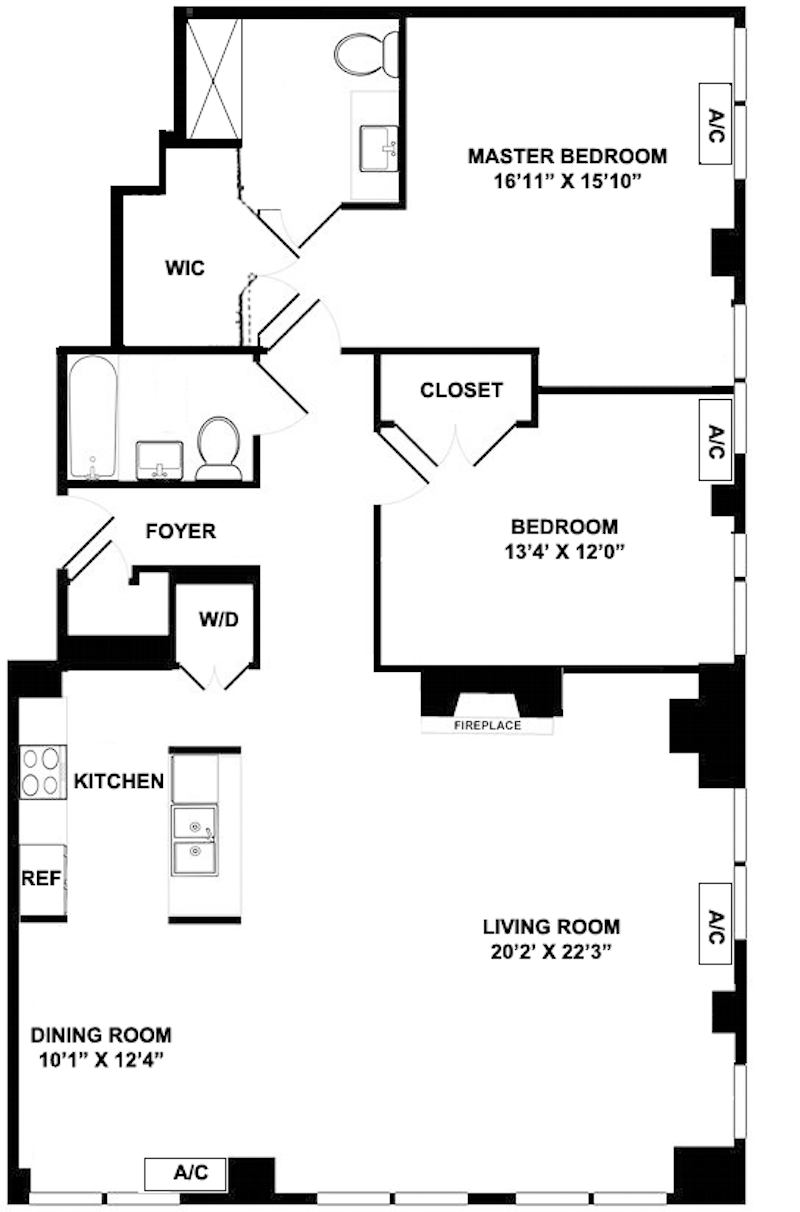 Floorplan for 381 Lenox Avenue, 6B