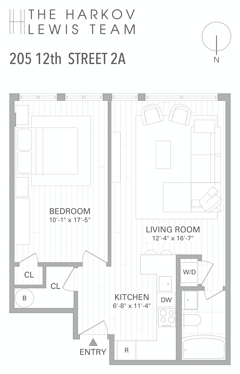 Floorplan for 205 12th Street, 2A