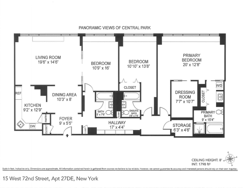 Floorplan for 15 West 72nd Street, 27DE