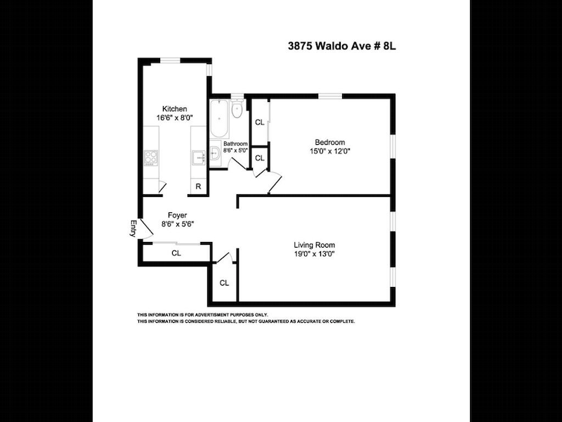 Floorplan for 3875 Waldo Avenue, 8L