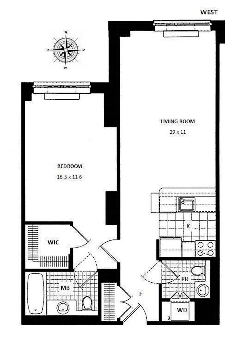 Floorplan for 1760 Second Avenue, 4C