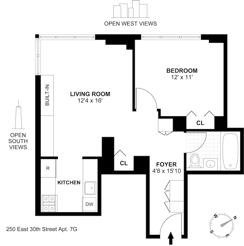 Floorplan for 250 East 30th Street, 7G