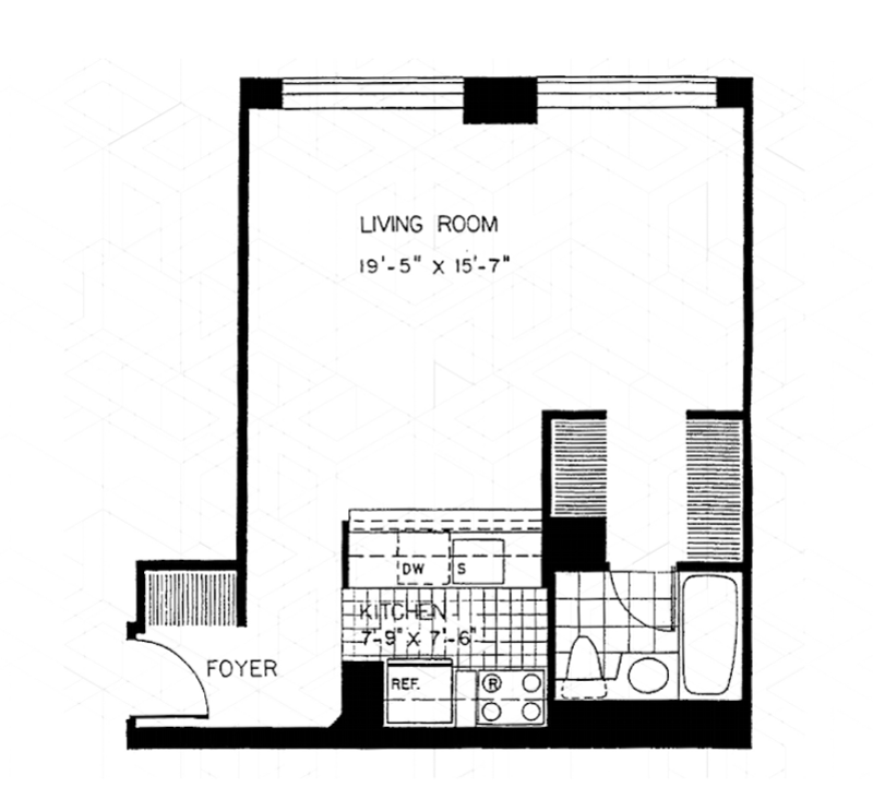 Floorplan for 236 East 47th Street, 20A
