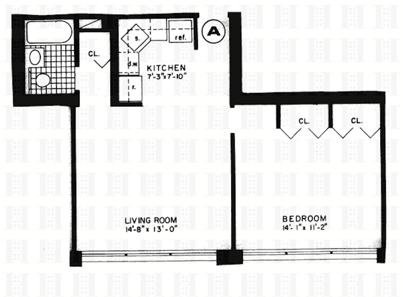 Floorplan for 333 East 45th Street, 23A