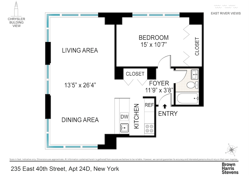 Floorplan for 235 East 40th Street, 24D