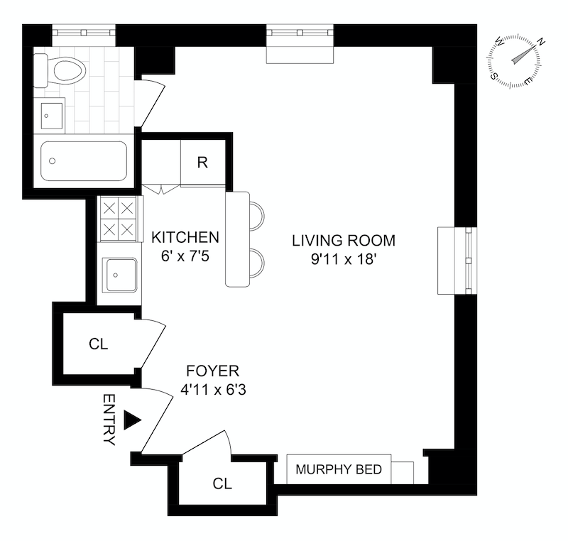 Floorplan for 45 Tudor City Place, 1017