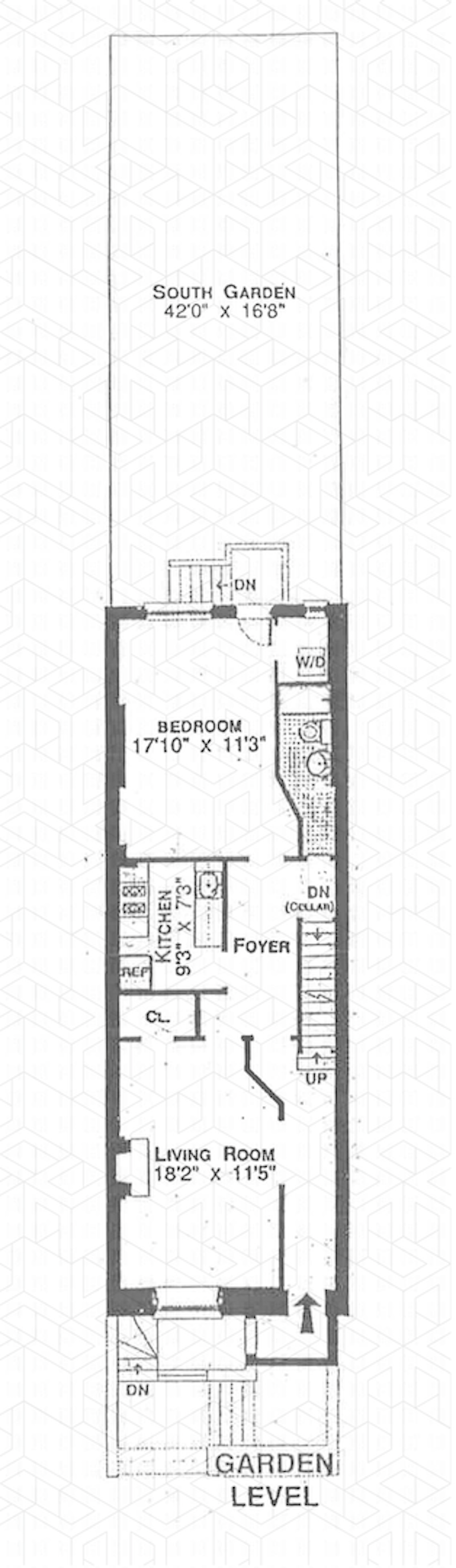 Floorplan for 312 West 115th Street, GARDEN