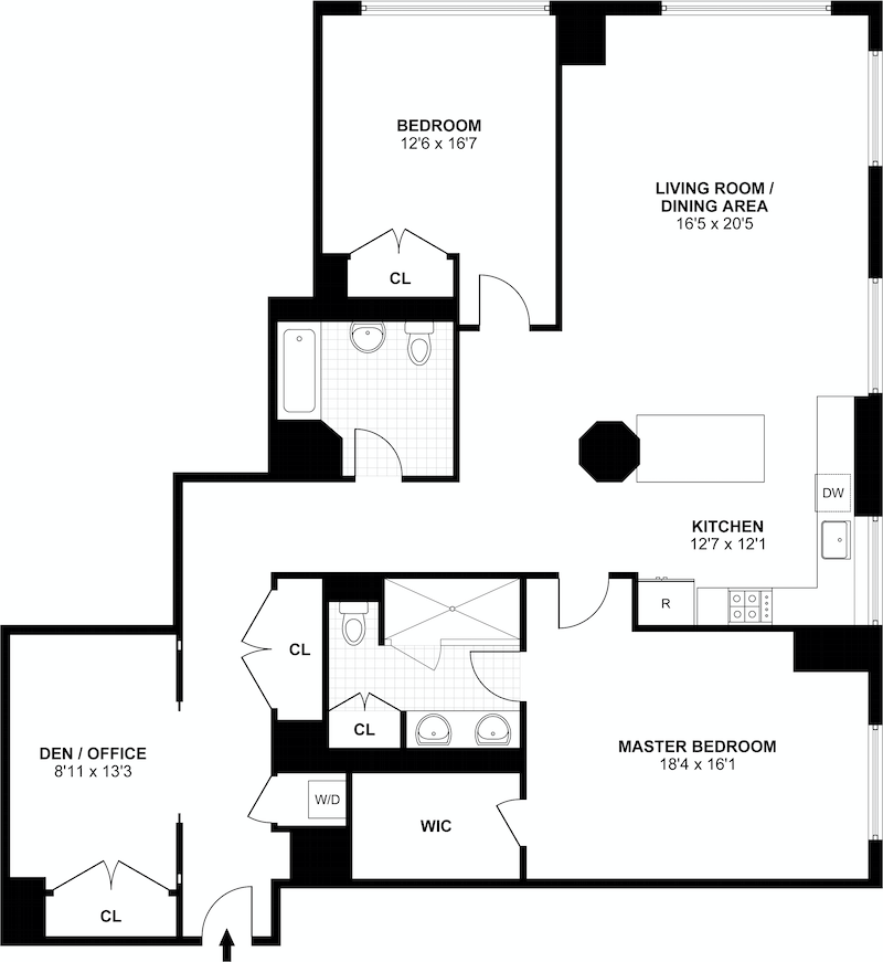 Floorplan for 1500 Garden St, 8A