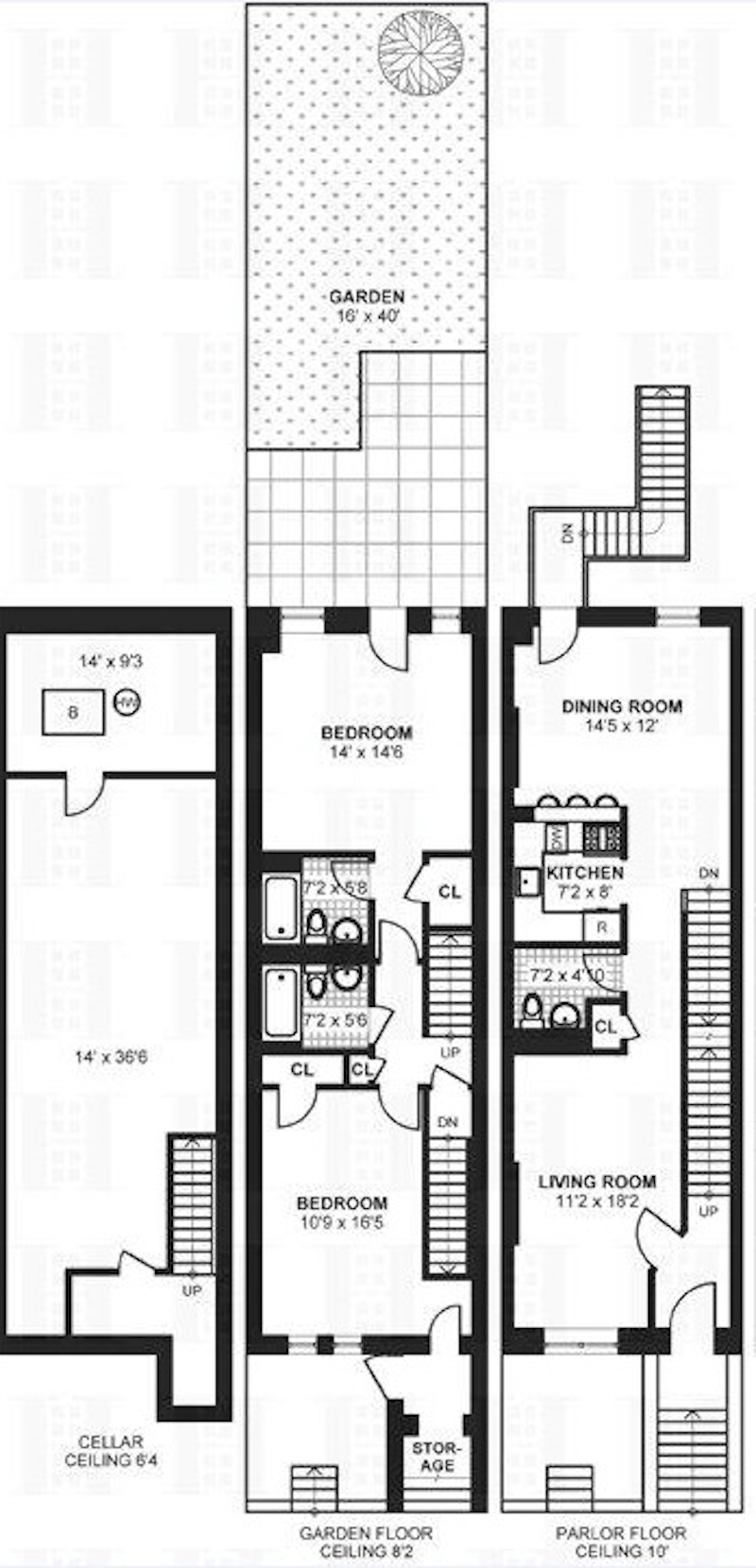 Floorplan for 164 West, 133rd Street