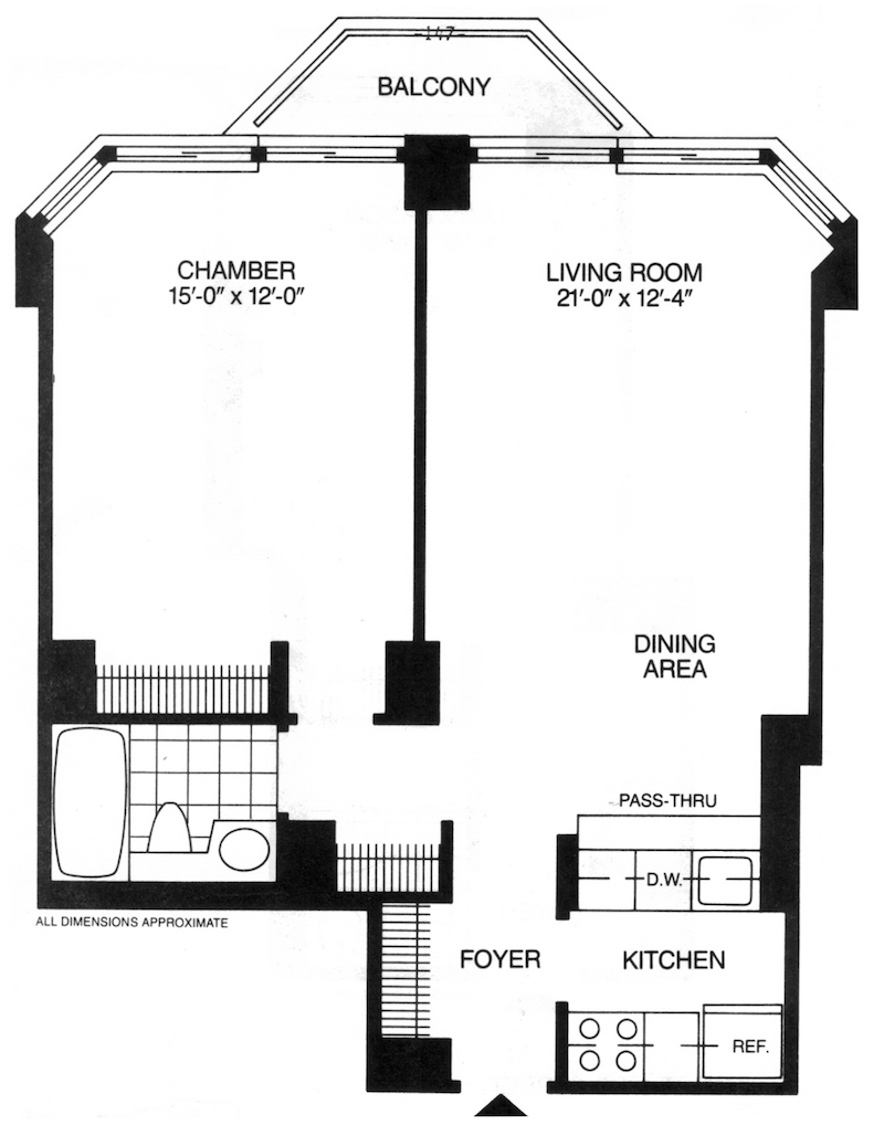 Floorplan for 500 West 43rd Street, 27C