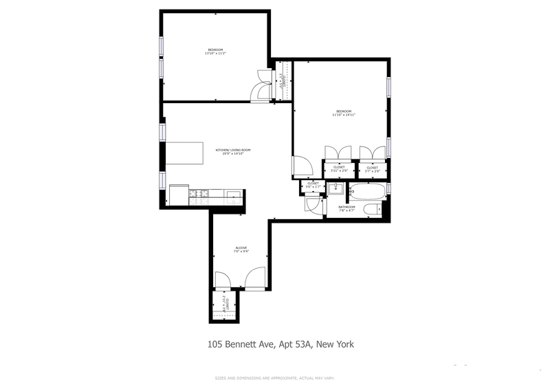 Floorplan for 105 Bennett Avenue, 53A