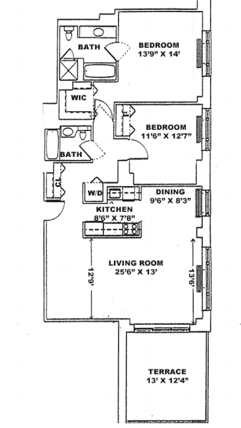 Floorplan for 201 East 80th Street, 16C