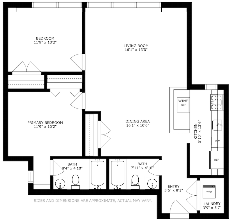 Floorplan for 501 Adams St, 3K