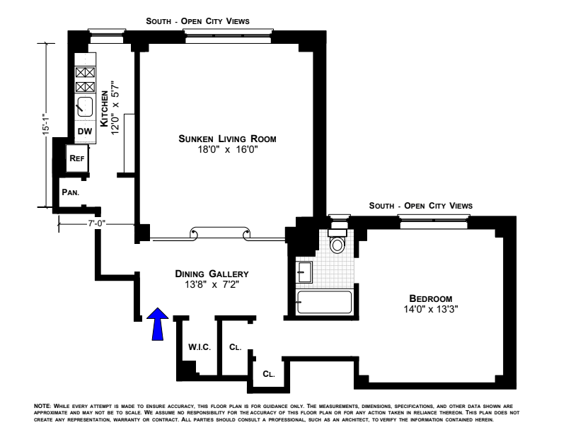 Floorplan for 200 West 86th Street, 17L