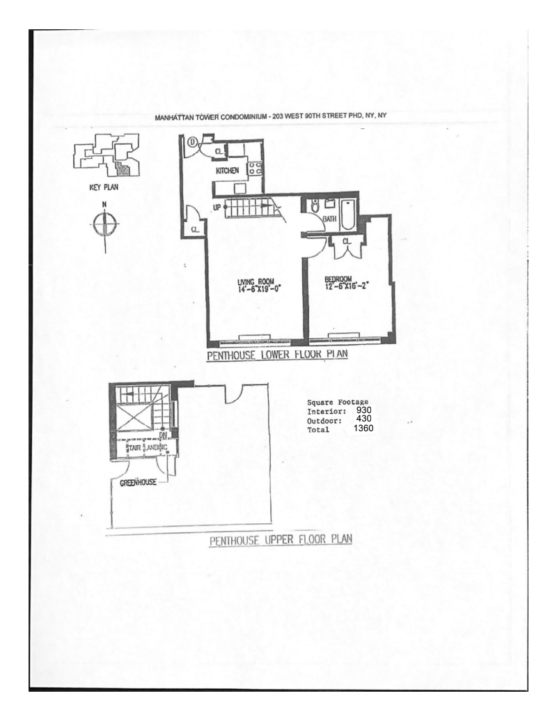 Floorplan for 203 West 90th Street, PHD
