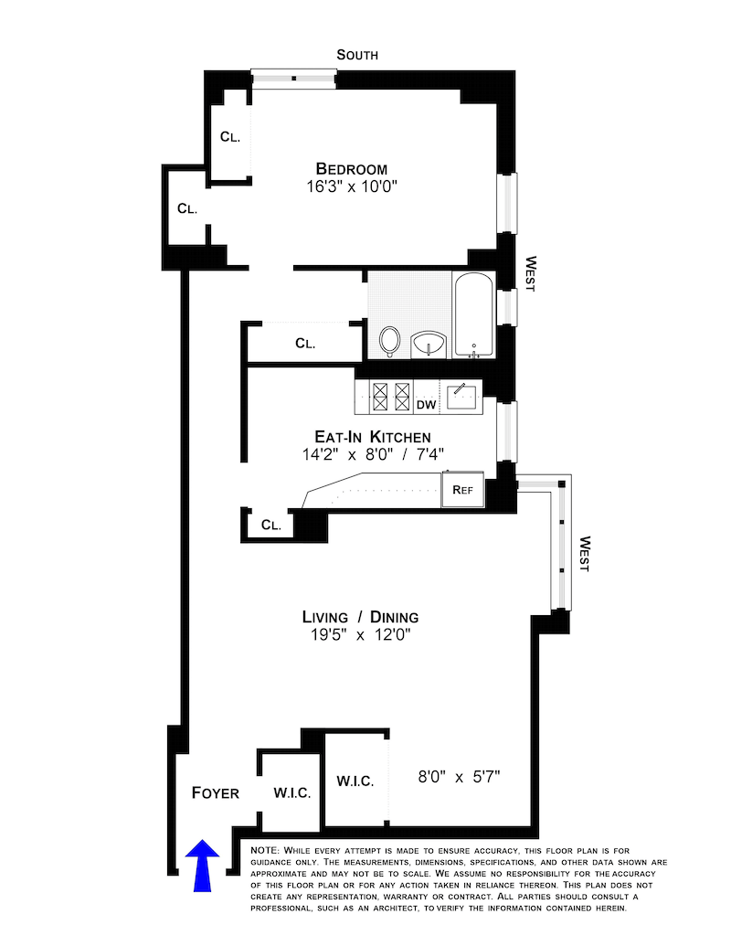 Floorplan for 572 Grand Street, G401