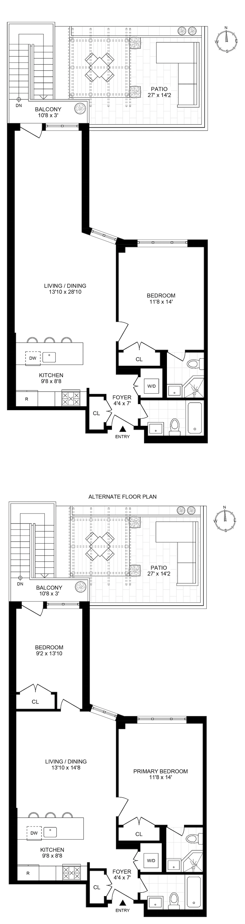 Floorplan for 715 Prospect Place, 2B