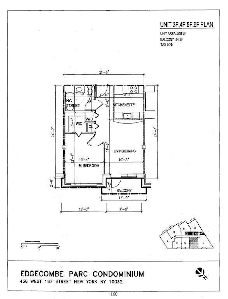 Floorplan for 456 West 167th Street, 4F