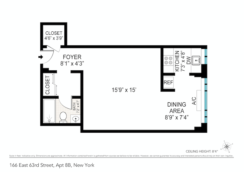 Floorplan for 166 East 63rd Street, 8B