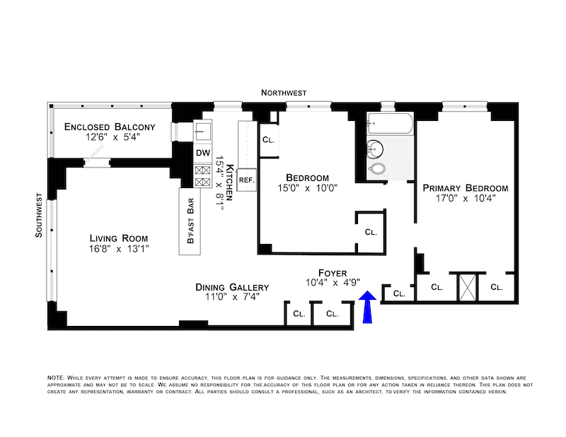 Floorplan for 572 Grand Street, G1506