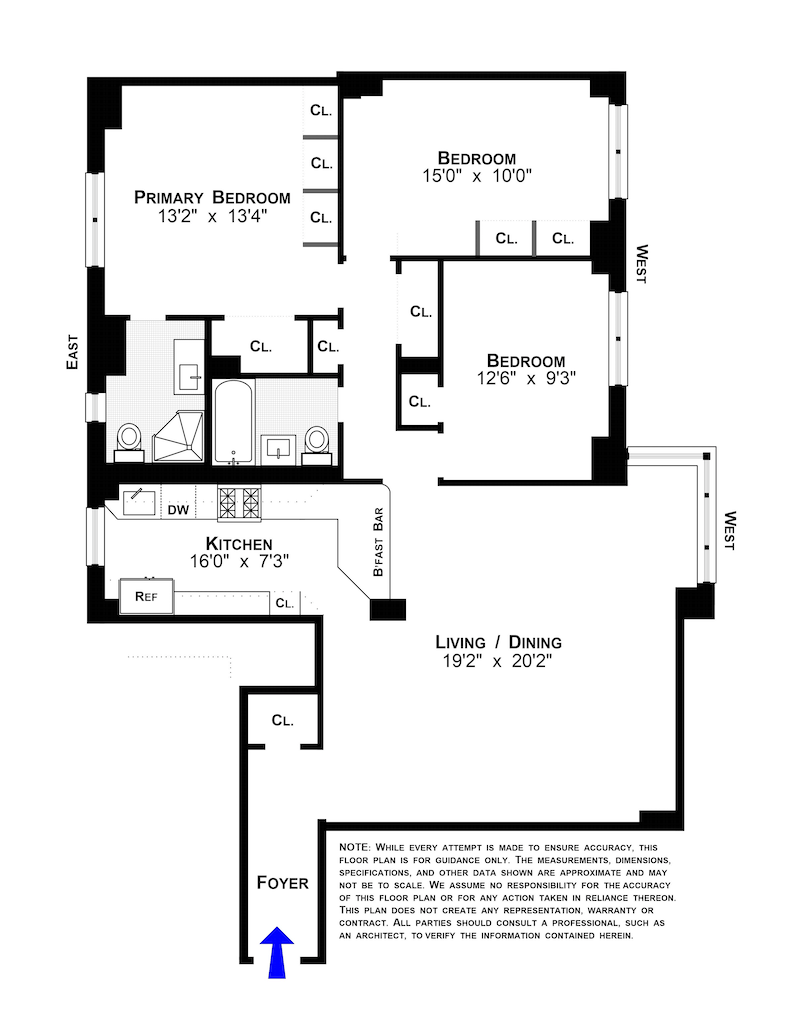Floorplan for 575 Grand Street, E1505