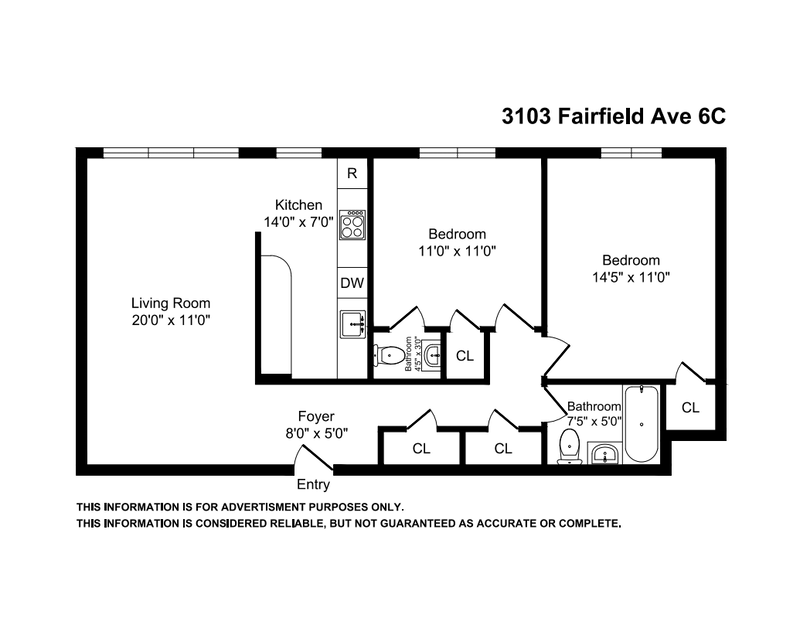Floorplan for 3103 Fairfield Avenue, 6C