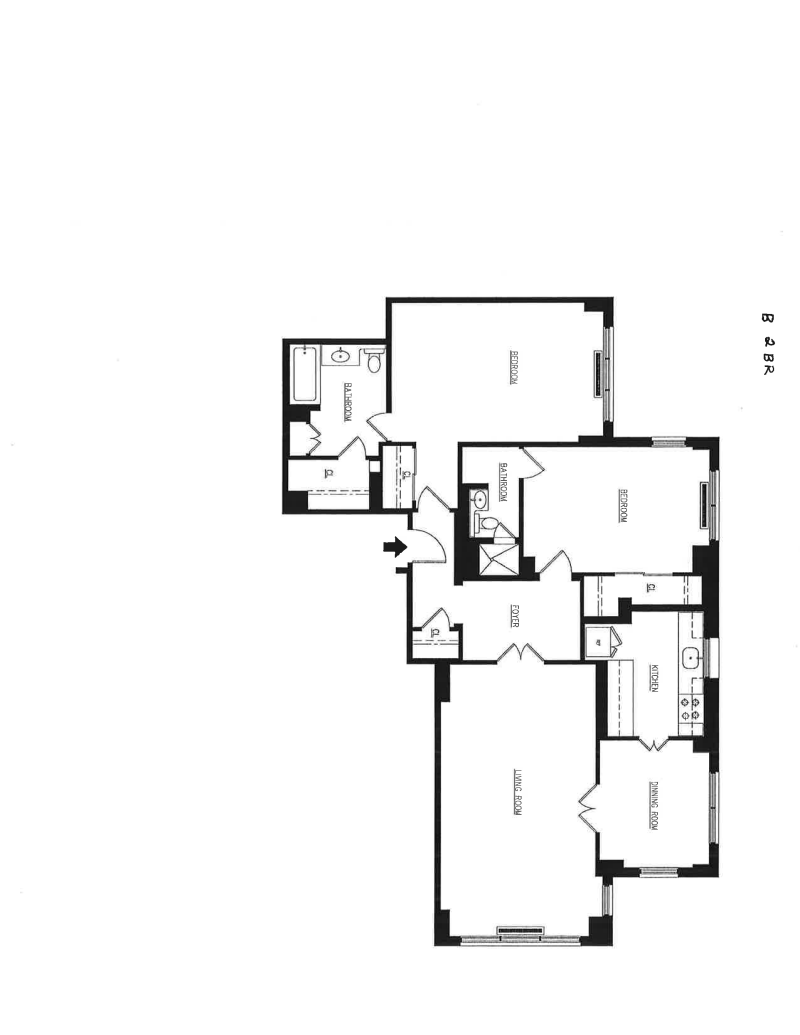 Floorplan for 57th/5th Ave Huge No Fee 2 Bedroom