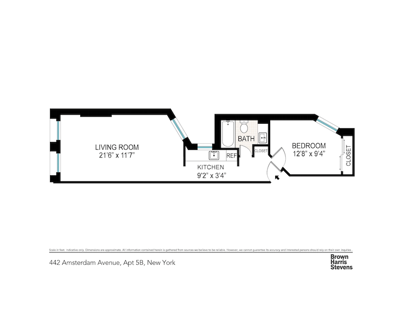 Floorplan for 442 Amsterdam Avenue, 5B