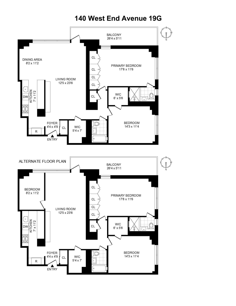 Floorplan for 140 West End Avenue, 19G